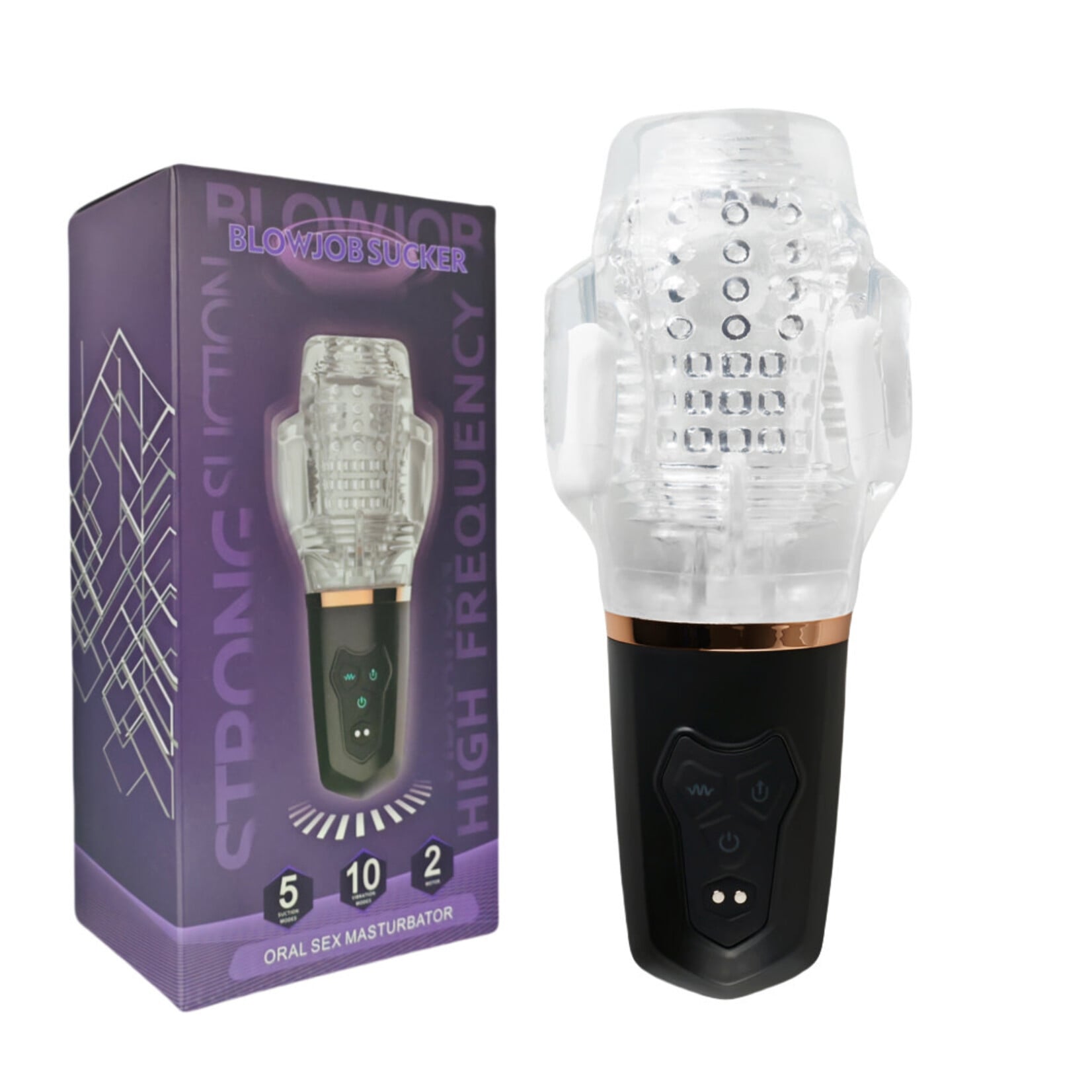 PASSION PLACE 10-SPEED MALE VIBRATING MASTURBATOR WITH SUCKING FUNCTION