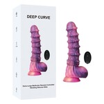 PASSION PLACE 11 INCH 8-MODE MULTICOLOR EXTRA-LARGE MULTICOLOR REMOTE-CONTROLLED VIBRATING SILICONE DILDO WITH BEADED DESIGN AND STRONG SUCTION CUP