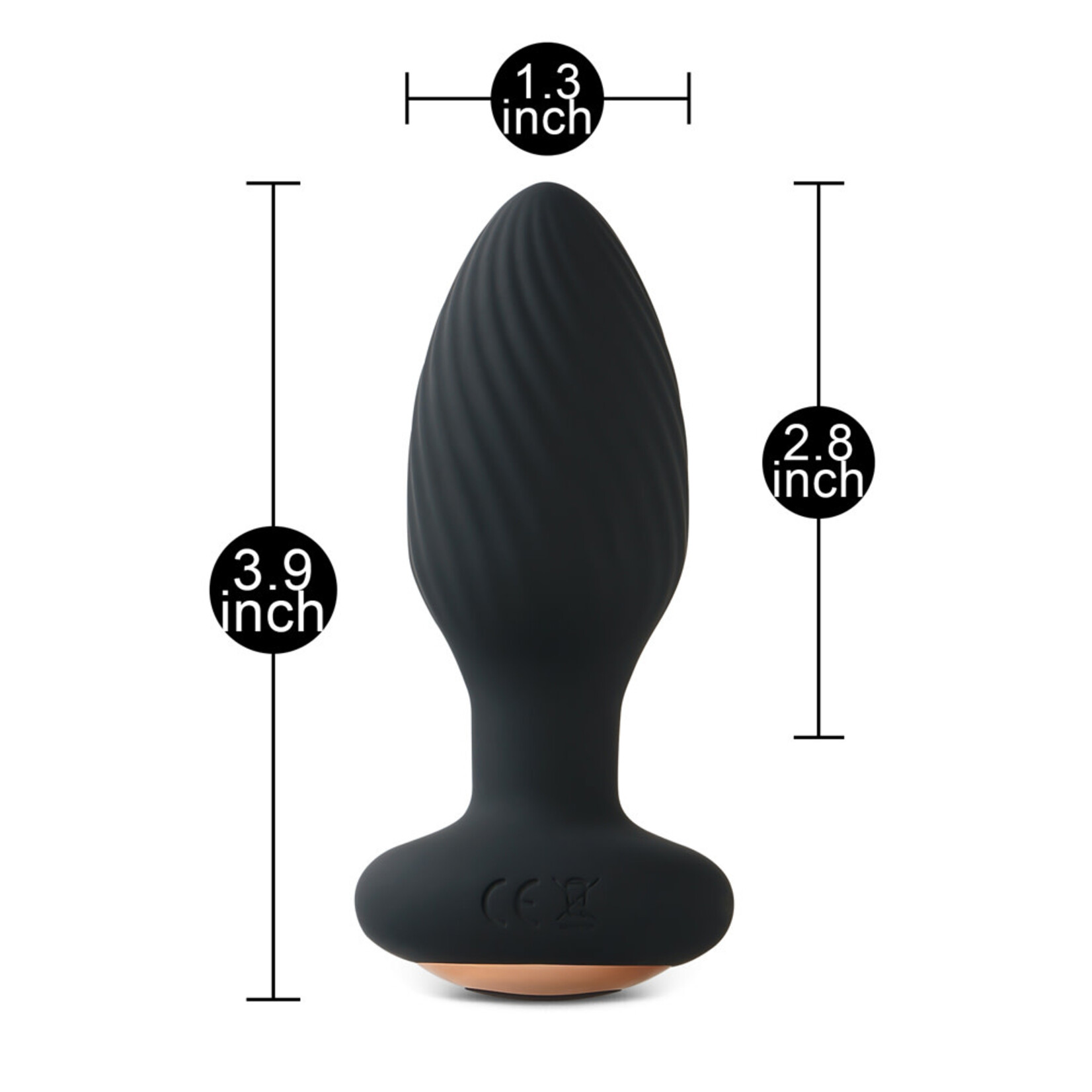 PASSION PLACE 7-SPEED APP-CONTROLLED AND REMOTE CONTROL BLACK SILICONE VIBRATING ANAL PLUG