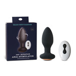 PASSION PLACE 7-SPEED APP-CONTROLLED AND REMOTE CONTROL BLACK SILICONE VIBRATING ANAL PLUG
