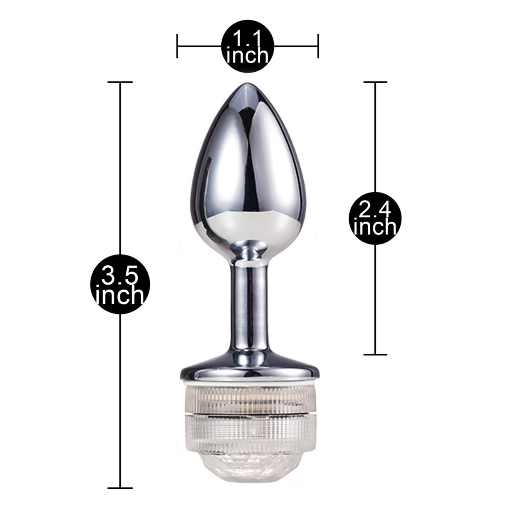 PASSION PLACE METAL BUTT PLUG WITH LIGHT ( NON VIBRATING )
