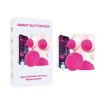 PASSION PLACE 9-MODE MAGENTA APP-CONTROLLED VIBRATING NIPPLE SUCKERS (PAIR) WITH REMOTE CONTROLLER