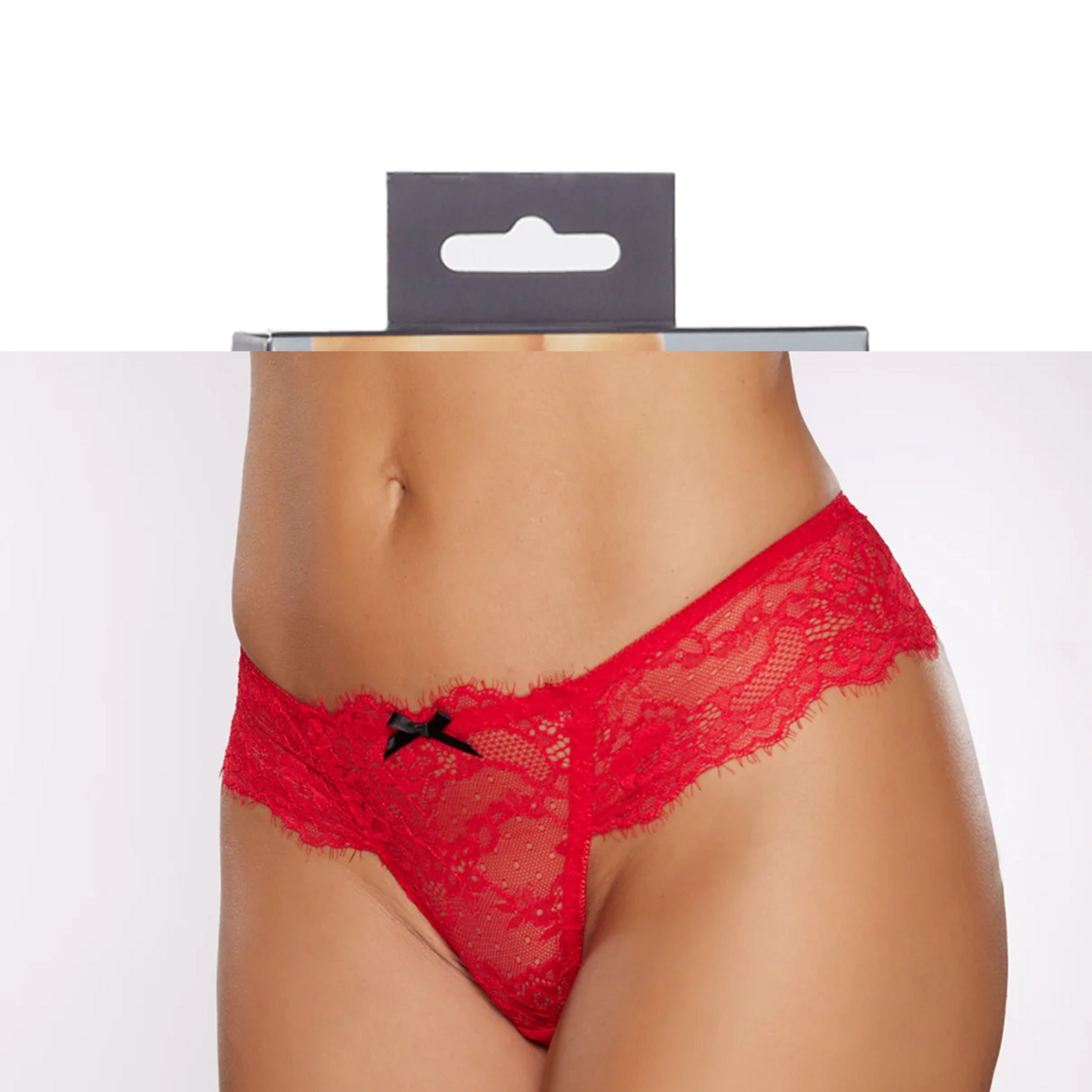 ALLURE ALLURE BABE-A-LICIOUS THONG - RED - ONE SIZE FITS MOST