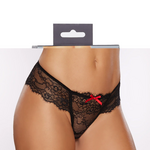 ALLURE ALLURE BABE-A-LICIOUS THONG - BLACK - ONE SIZE FITS MOST