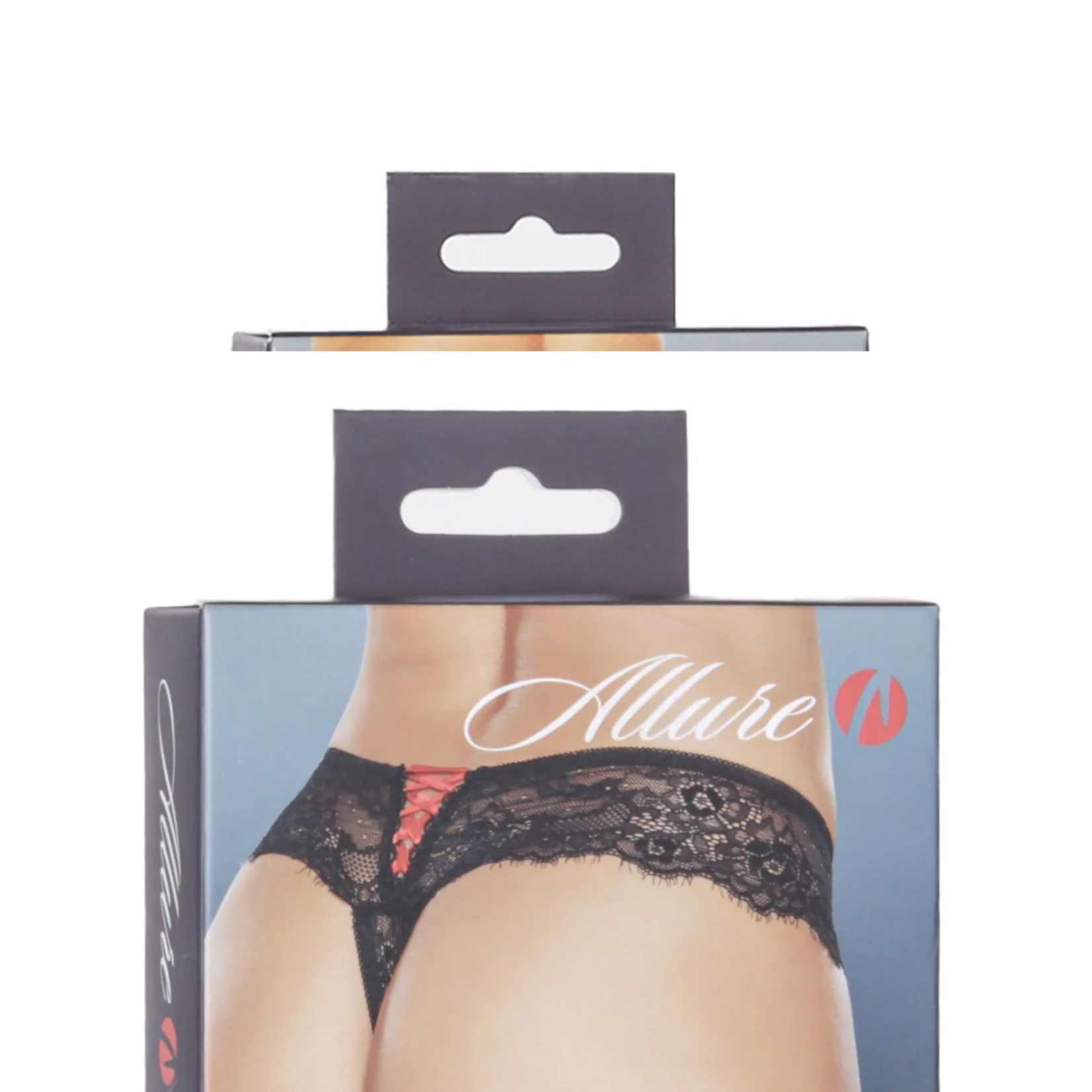 ALLURE ALLURE BABE-A-LICIOUS THONG - BLACK - ONE SIZE FITS MOST