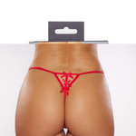 ALLURE ALLURE LOVE ME LOVE ME NOT THONG - RED - ONE SIZE FITS MOST