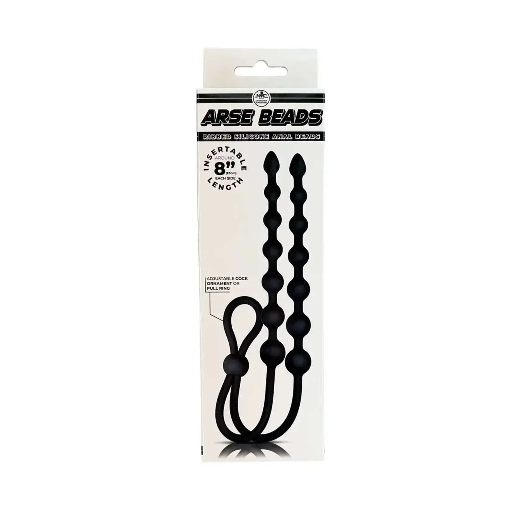 NMC - ARSE BEADS - RIBBED SILICONE ANAL BEADS - BLACK