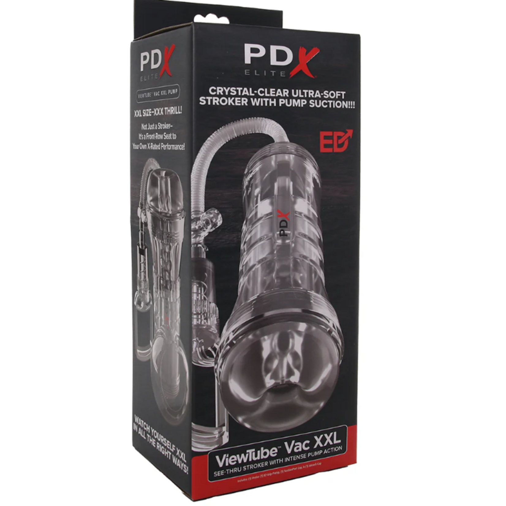 PDX PDX ELITE VIEWTUBE VAC XXL PUMP SEE-THRU EZ-GRIP PUMP STROKER - CLEAR