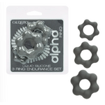 CALEXOTICS ALPHA LIQUID SILICONE 3 RING ENDURANCE SET