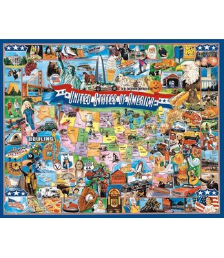 Puzzle: United States of America - (1000 Piece Jigsaw) - White Mountain Puzzles