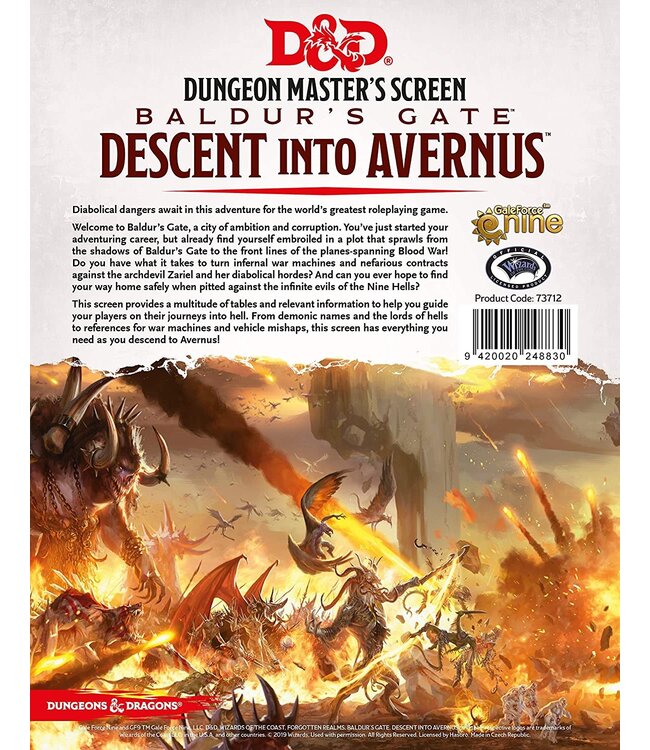 D&D: Baldur's Gate Descent into Avernus DM Screen