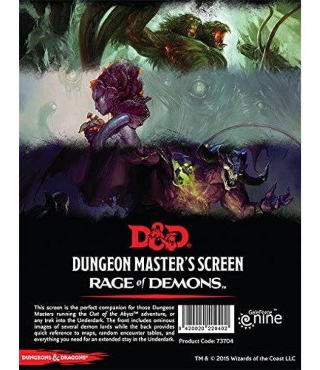 D&D: Rage of Demons DM Screen (Out of the Abyss)