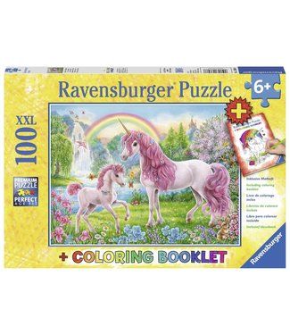 Puzzle: Magical Unicorns (100 Piece) + Coloring Book