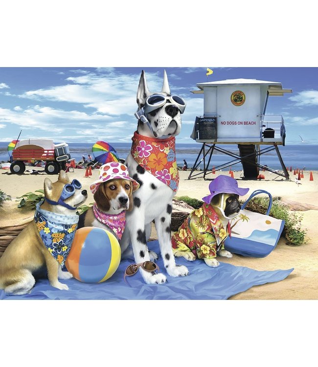 Puzzle: No Dogs on the Beach (100 Piece) - Ravensburger