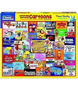 Puzzle: Saturday Morning Cartoons- (1000 Piece Jigsaw) - White Mountain Puzzles