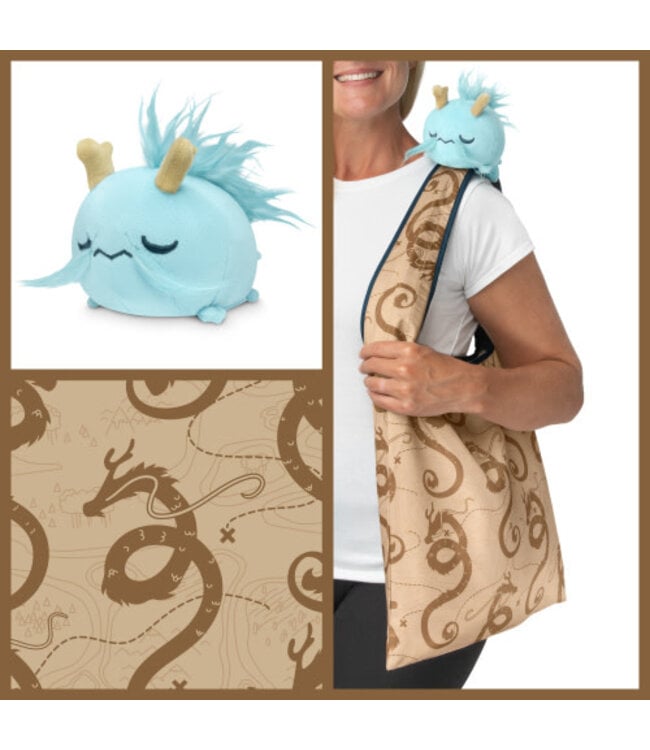 Tee Turtle: Tote Bags - Fantasy Dragon (Blue Dragon /Brown Map Bag)