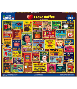 White Mountain Puzzles: I Love Coffee (1000 Piece Jigsaw)