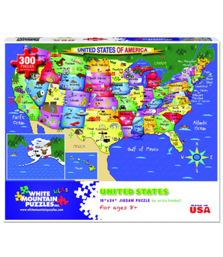 White Mountain Puzzles: United States of America (300 Piece Jigsaw)