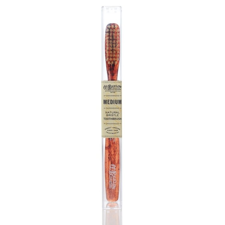 Bigelow Trading Co. Natural Bristle Toothbrush /  Medium, Tortoise