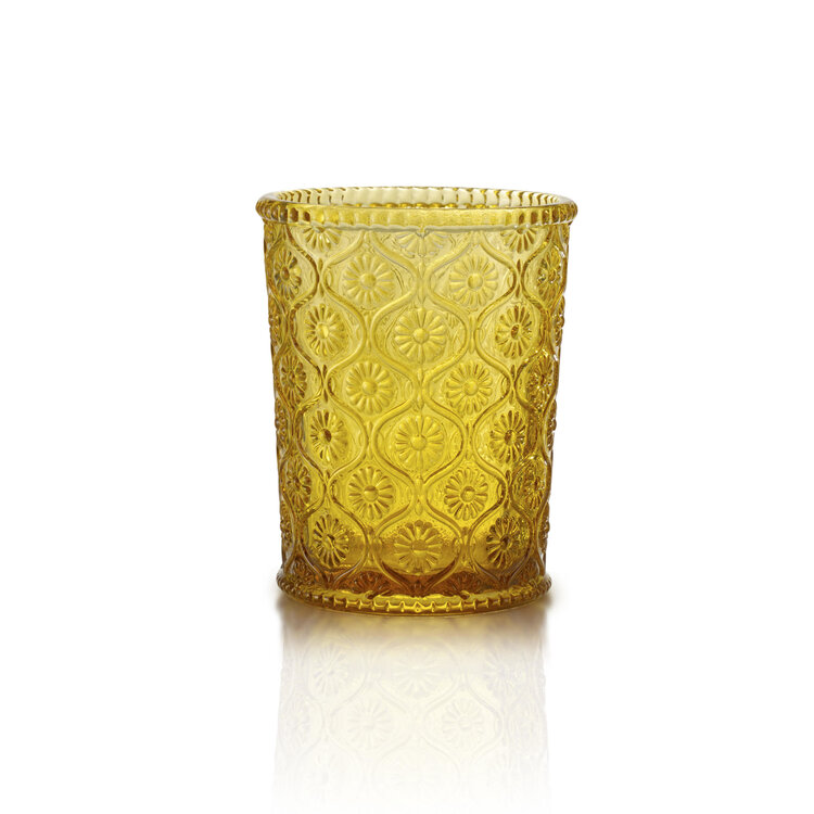Qualia Cameo Double Old Fashioned Glass - Amber