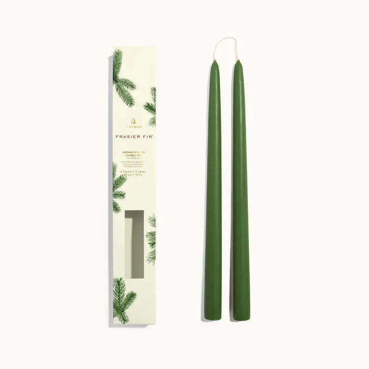 Thymes Frasier Fir / 12” Taper Candle Set