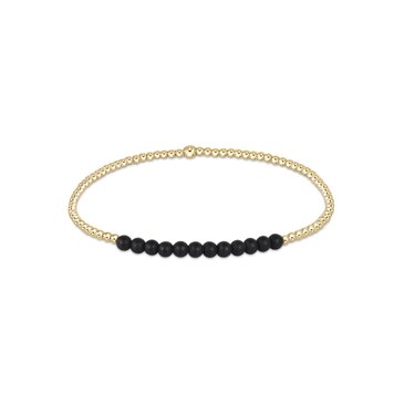 Enewton Gold Bliss 2mm Bead Bracelet / Matte Onyx