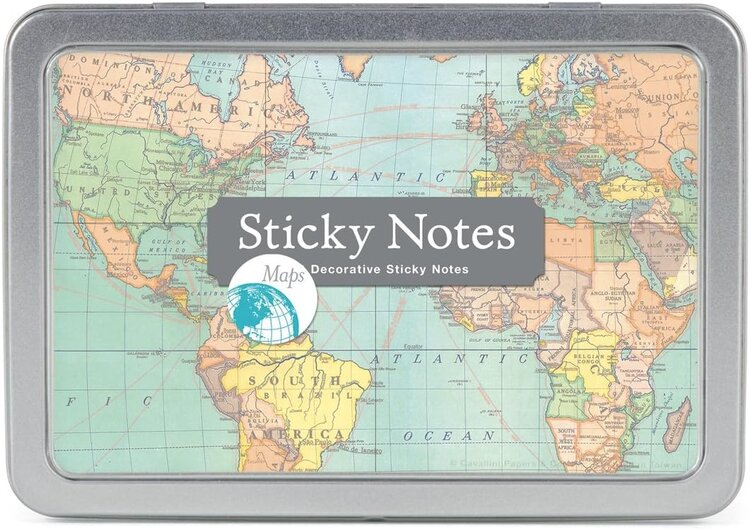 Cavallini & Co. Vintage Map Sticky Notes