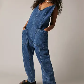 Free People High Roller Jumpsuit / Sapphire Blue