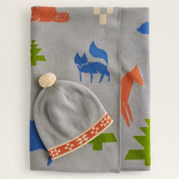 Pendleton Shared Path Knit Baby Blanket with Beanie