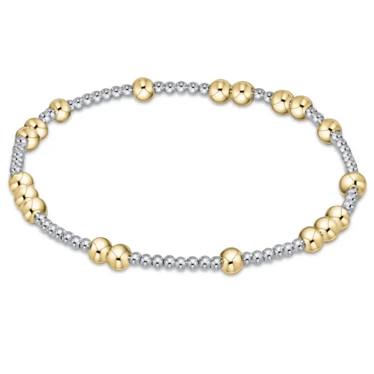 eNewton Hope Unwritten 4mm Bead Bracelet / Mixed Metal
