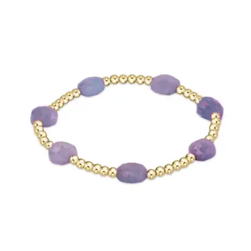 eNewton Admire Gold 3mm Bead Bracelet / Amethyst