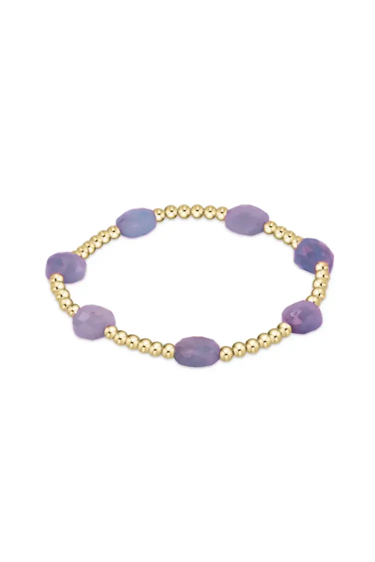 eNewton Admire Gold 3mm Bead Bracelet / Amethyst