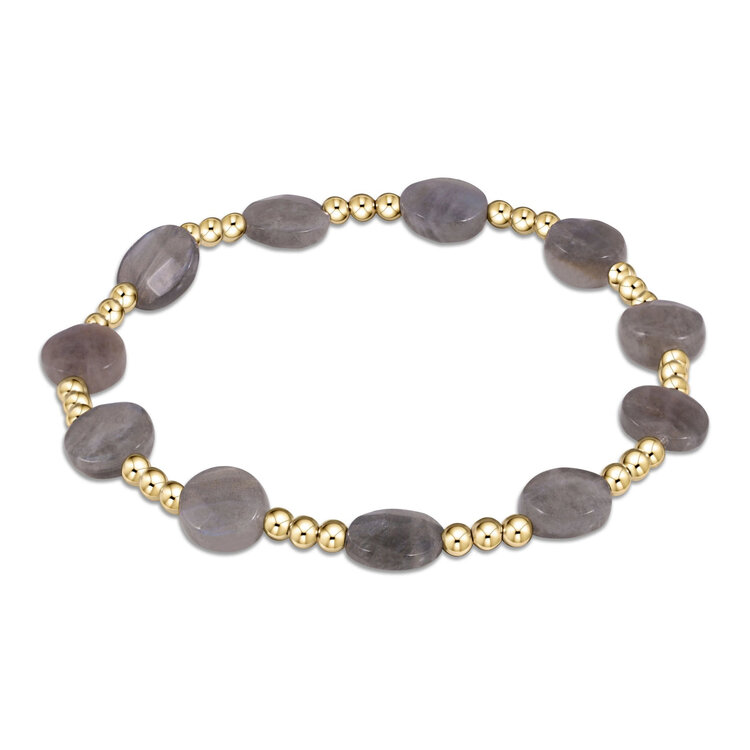 eNewton Admire Gold 3mm Bead Bracelet / Labradorite