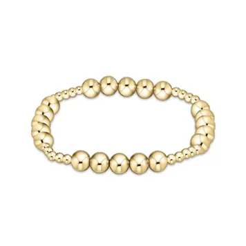 eNewton Classic Blissful Pattern 3mm Bead Bracelet / 6mm Gold