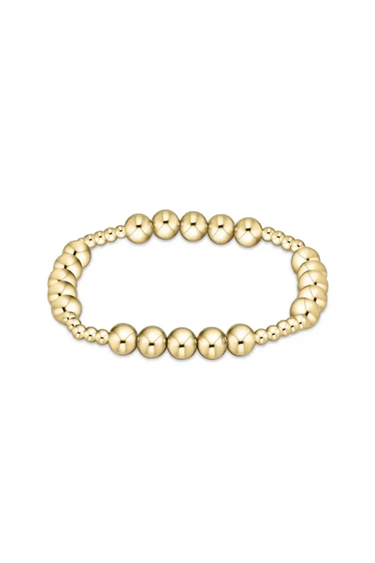 eNewton CLASSIC BLISSFUL PATTERN 3MM BEAD BRACELET - 6MM GOLD