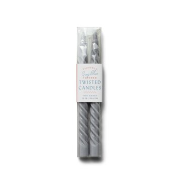 Paddywax Grey Blue Twisted Taper Candles