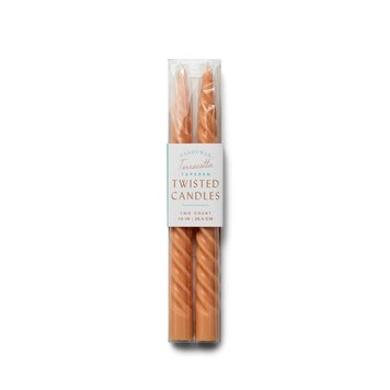 TWISTED TAPER CANDLES /  TERRACOTTA
