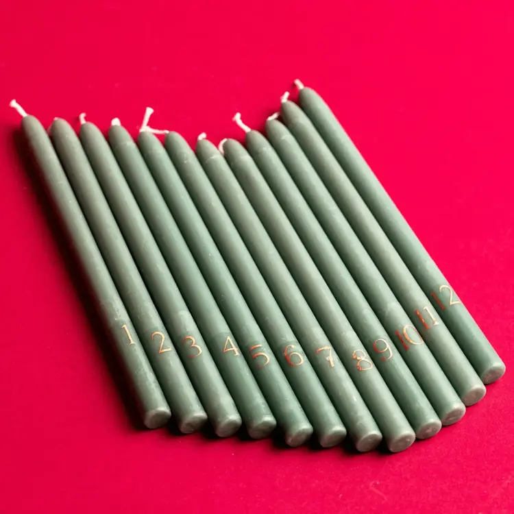 Paddywax Cypress + Fir Taper 12 Days of Christmas Countdown Candle Set