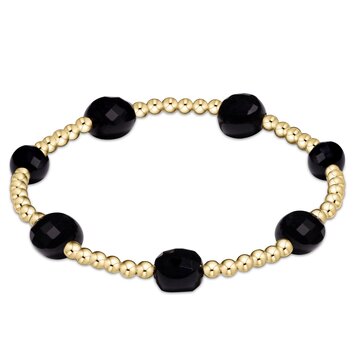 eNewton Admire Gold 3mm Bead Bracelet - Faceted Onyx