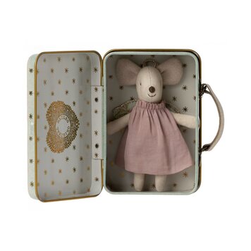 Maileg Guardian Angel Mouse in Suitcase / Little sister