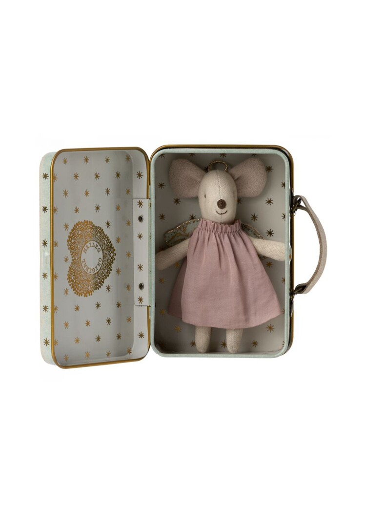 Maileg Guardian Angel Mouse in Suitcase / Little sister