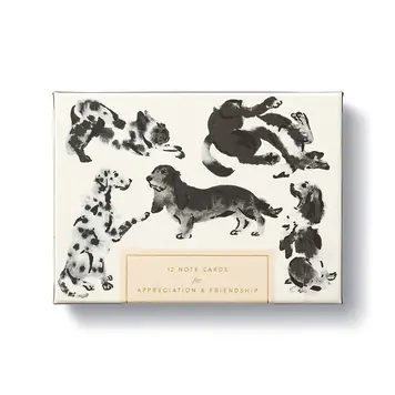 Compendium Dog-Themed Cards - 12 Note Cards for Appreciation & Friendship