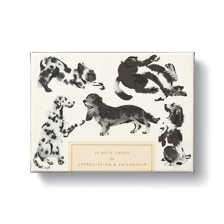 Compendium Dog-Themed Cards - 12 Note Cards for Appreciation & Friendship