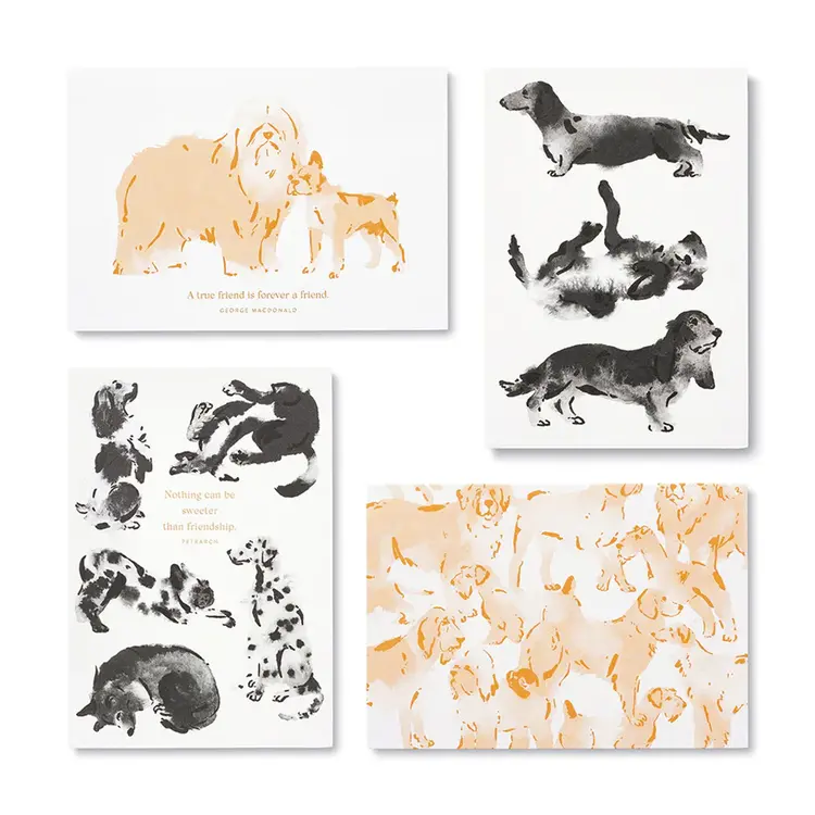 Compendium Dog-Themed Cards - 12 Note Cards for Appreciation & Friendship
