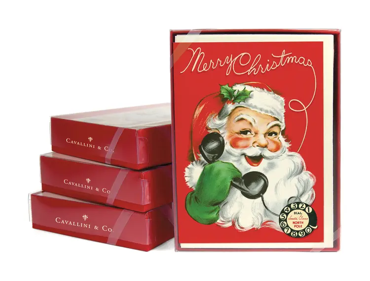 Cavallini & Co. Boxed Notes Telephone Santa