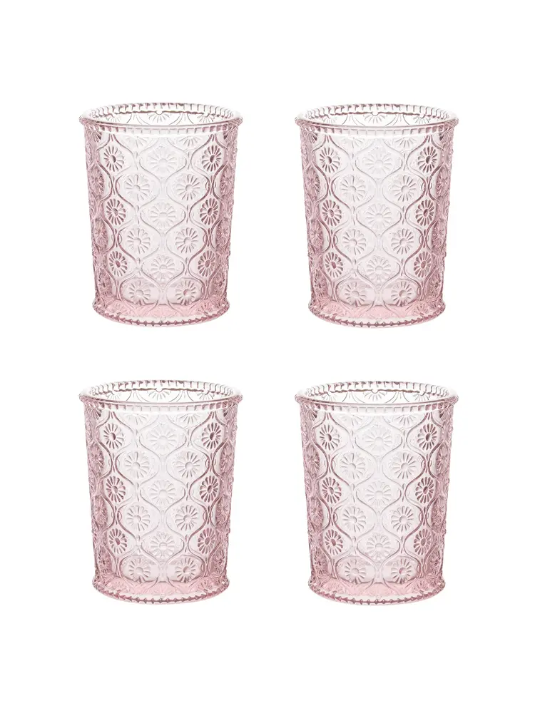 Qualia Cameo Double Old Fashioned Glass - Pink