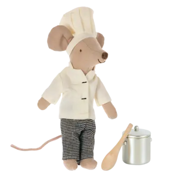 Maileg Chef mouse w. soup pot and spoon / Big brother