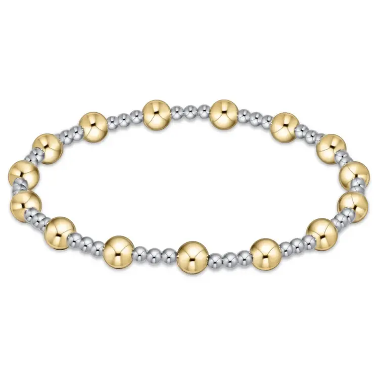 eNewton Classic Sincerity Pattern 5mm Bead Bracelet - Mixed metal