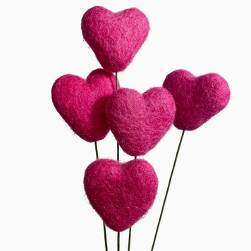 Oakwind Hollow Felted Heart Stem Singles