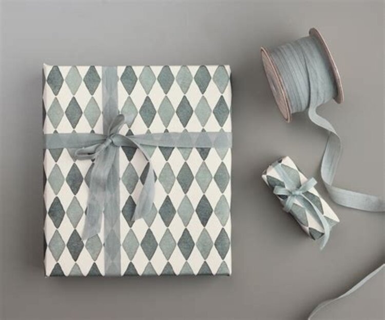 Maileg Gift Wrap / Harlequin Blue